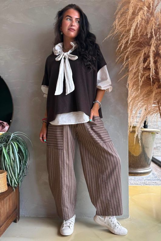 Burlington Stretch Button Pocket Barrel Pant Earth